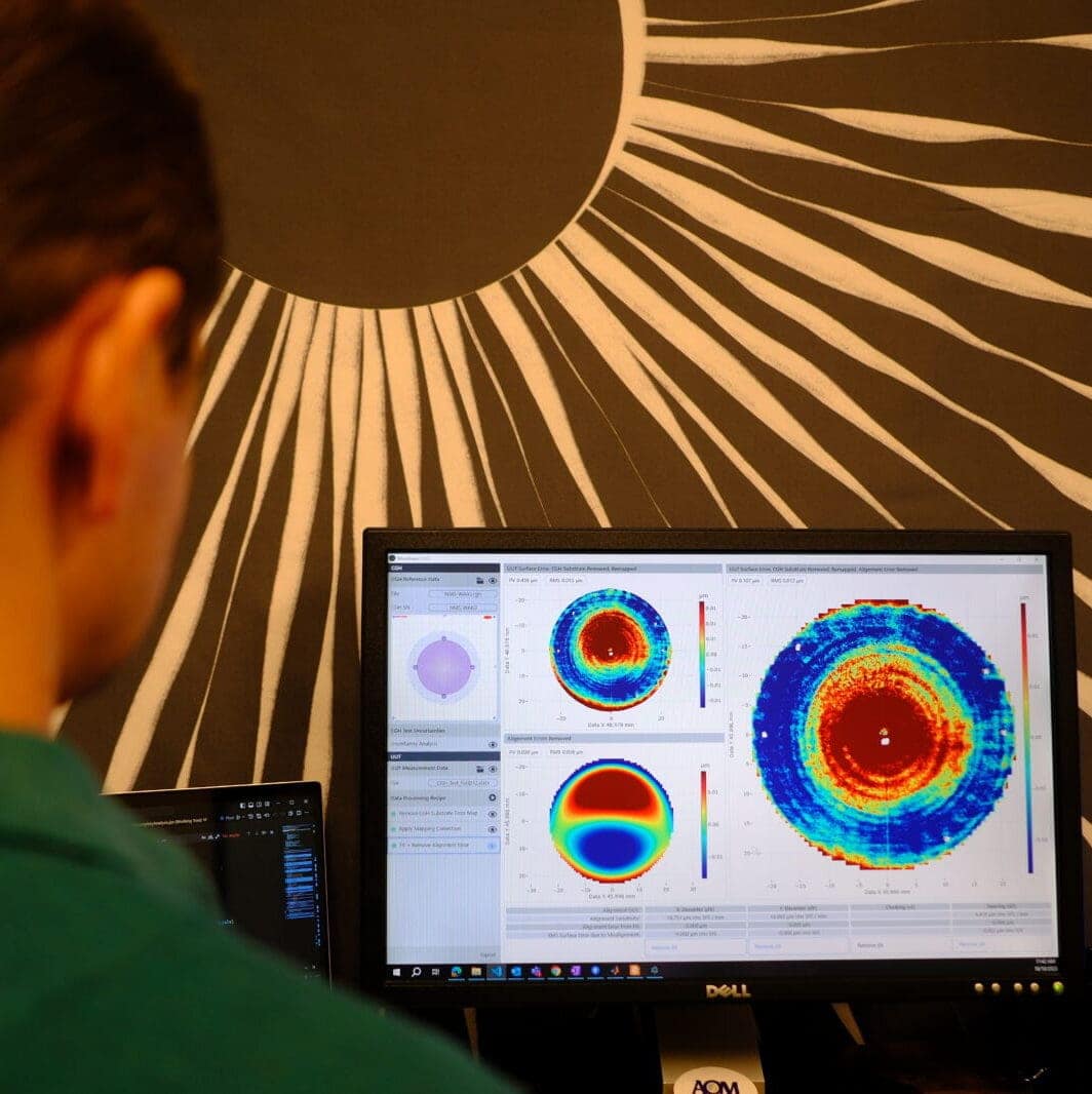 Optical engineer uses Morpheus™ CGH Metrology Software on a desktop computer