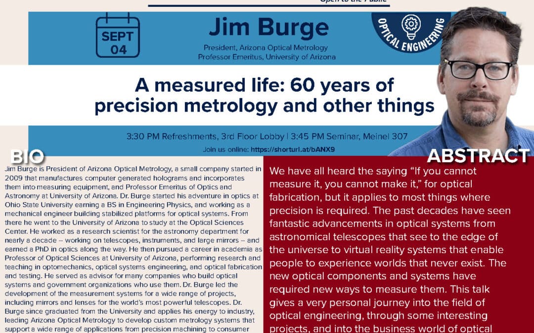 Wyant College of Optical Sciences Colloquium: Jim Burge